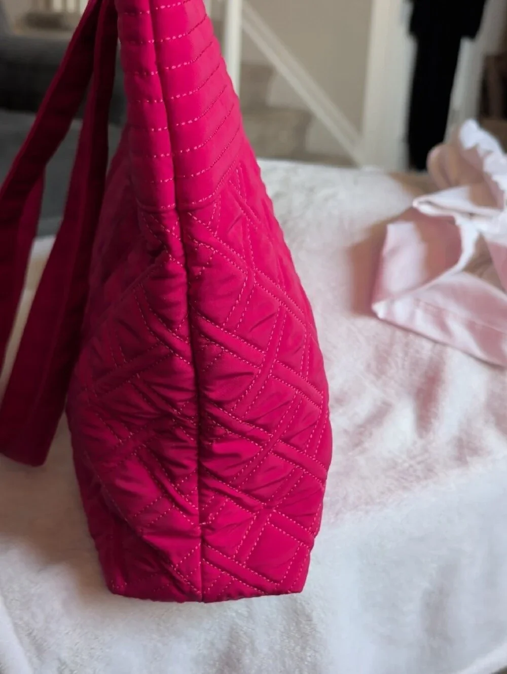 Vera Bradley Vibrant Pink Quilted Shoulder Tote